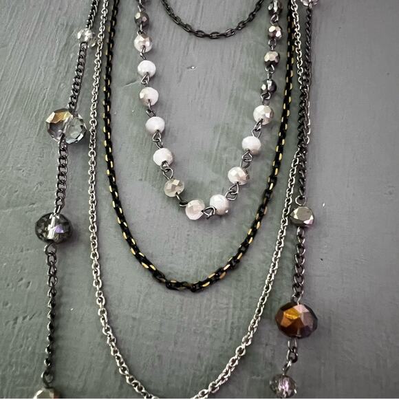 Express Multi Chain Layered Beaded  Necklace - Picture 7 of 8
